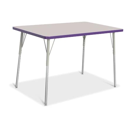 Jonti-Craft Berries Rectangle Activity Table, 30 in. x 48 in., A-height, Freckled Gray/Purple/Gray 6473JCA004